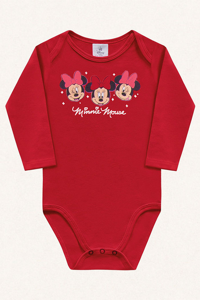 Body manga longa Minnie em suedine