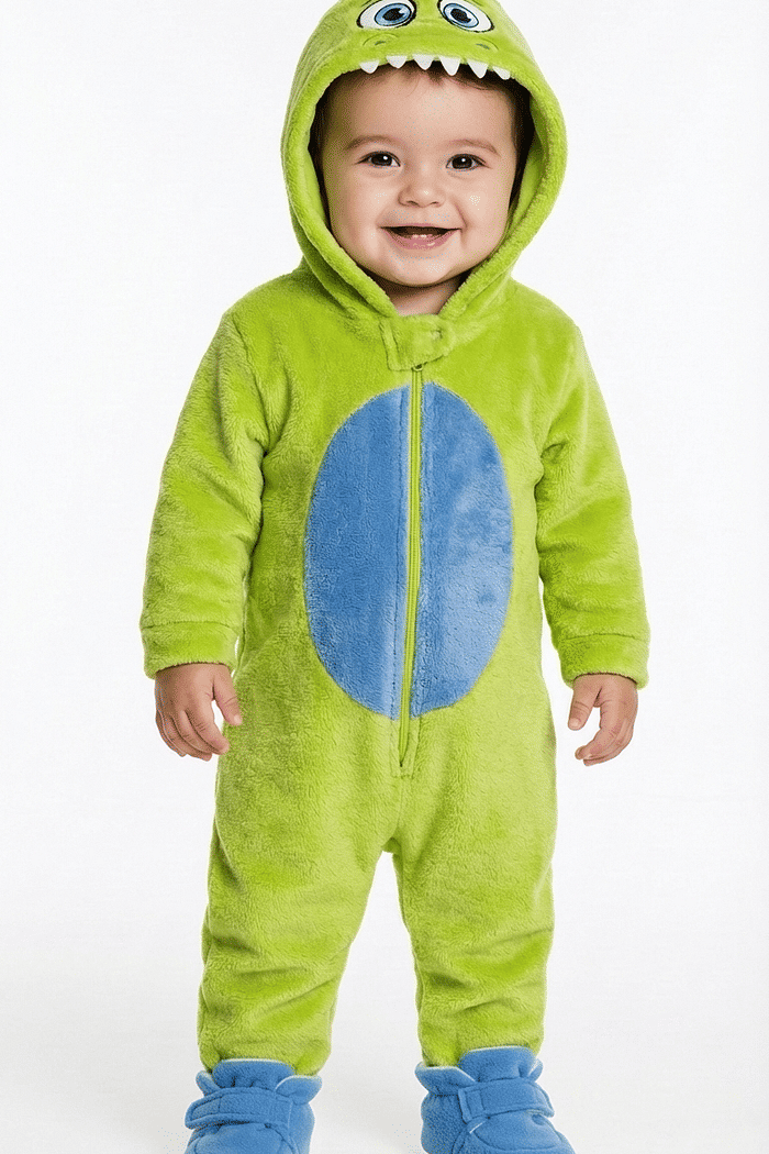 Kigurumi dinossauro em tecido fleece