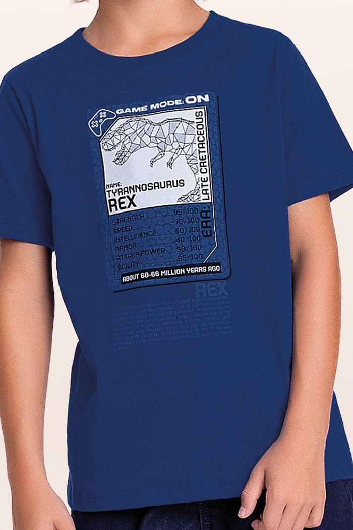 Camiseta em meia malha dino game