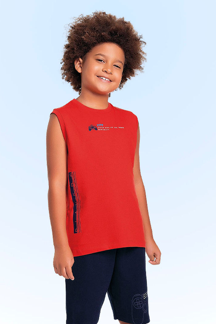 Conjunto regata em meia malha e bermuda em moletinho