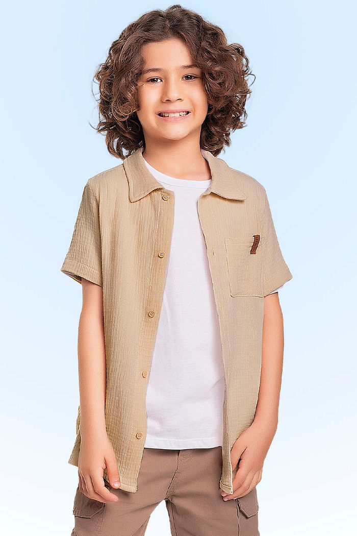 Camisa em tecido malha gase