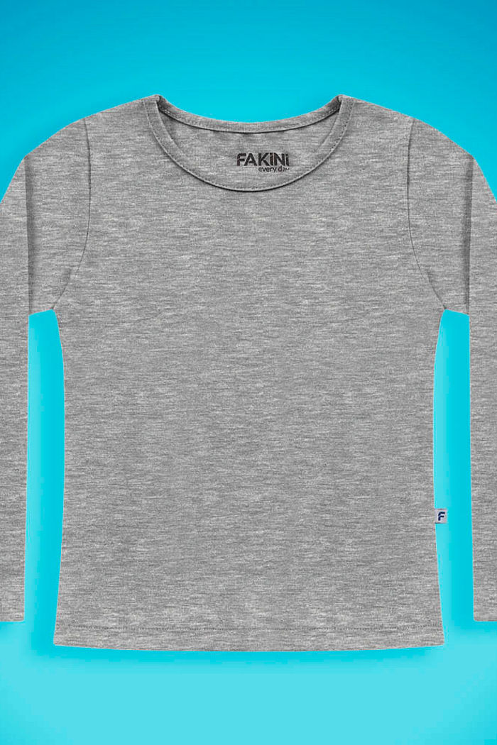 Blusa manga longa em cotton