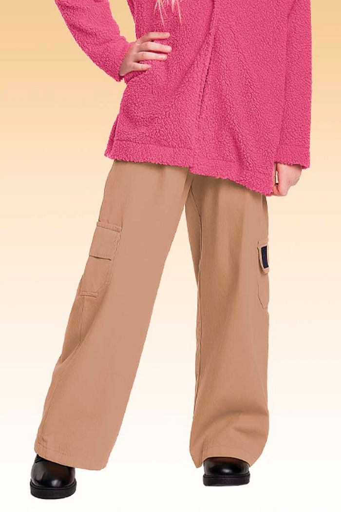 Calça wide leg em sarja queen