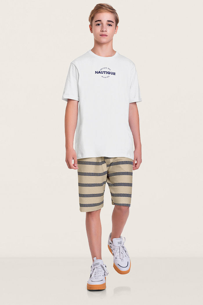 Conjunto camiseta nautique e shorts listrado