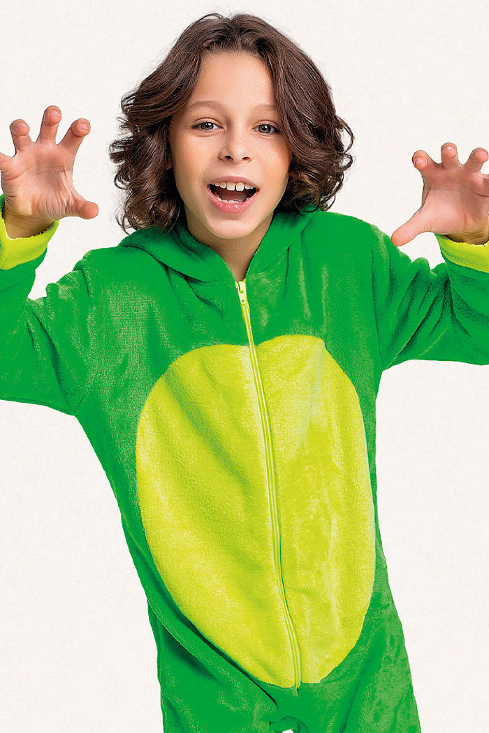 Kigurumi dinossauro em fleece