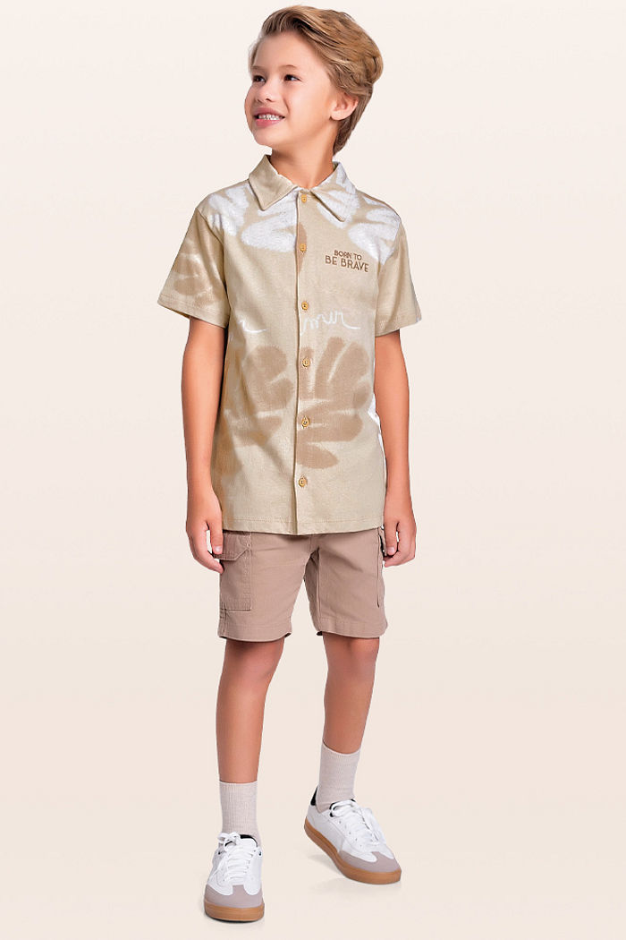 Camisa em meia malha brave com botões