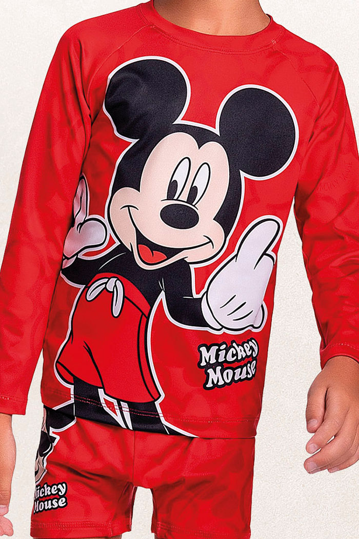Camiseta manga longa praia mickey mouse
