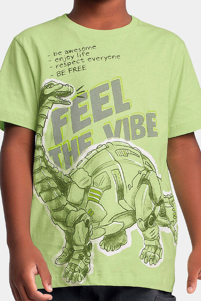 Conjunto camiseta dinobot e bermuda em moletinho