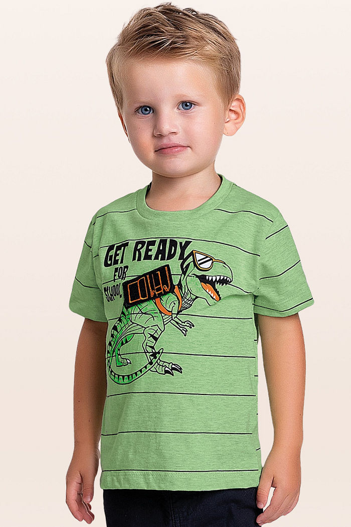 Camiseta em meia malha dinossauro