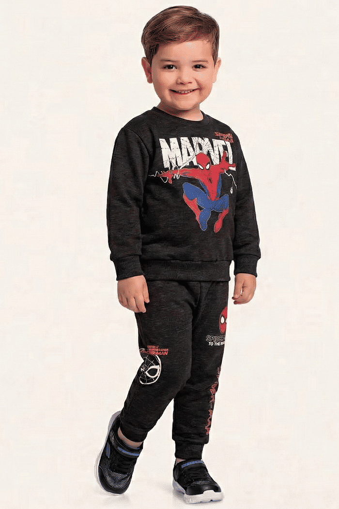 Conjunto blusão e calça em moletom Homem-aranha