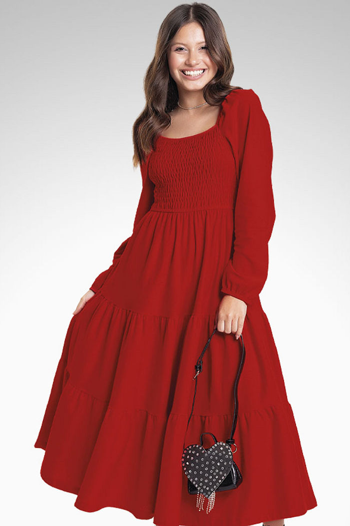 Vestido midi em malha florence