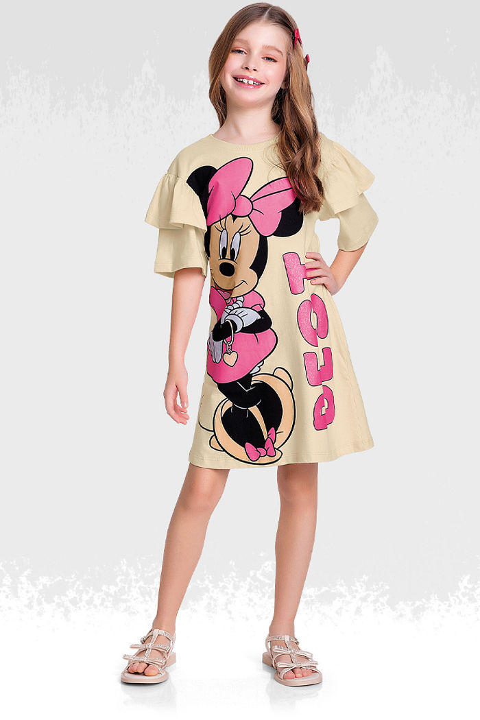 Vestido em meia malha minnie best friends