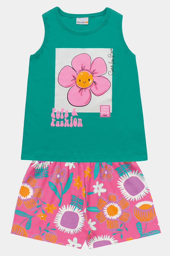 Conjunto regata e short de flor