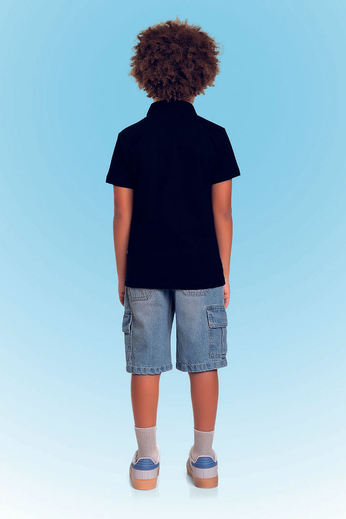 Camisa polo em meia malha