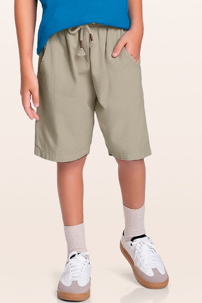Bermuda em sarja queen com cadarço decorativo
