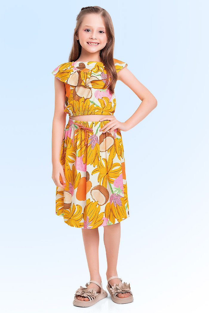 Conjunto regata e saia em meia malha