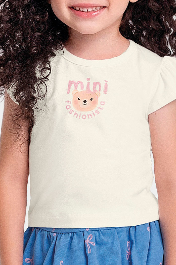 Conjunto blusa e short-saia balonê