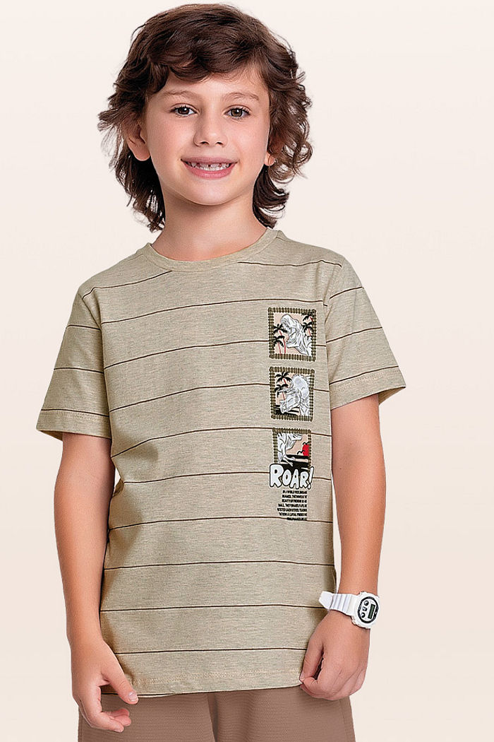 Camiseta em meia malha roar