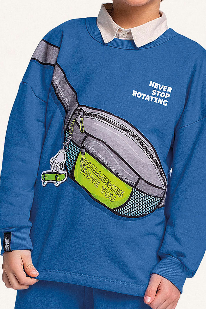 Conjunto blusão e calça em moletom pochete