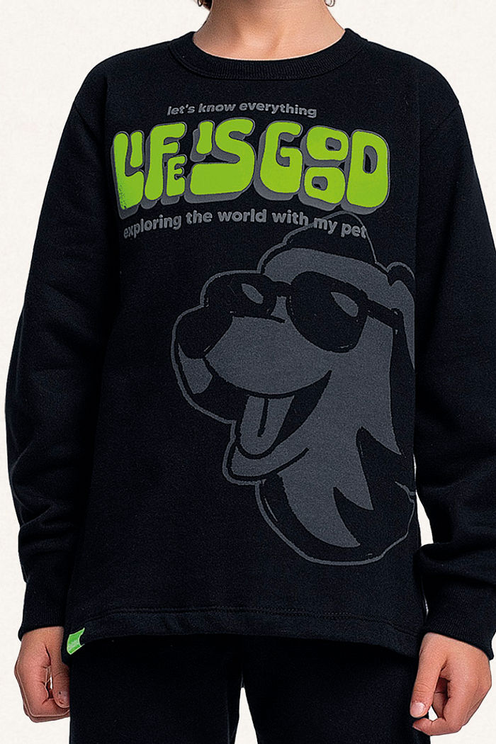 Conjunto blusão e calça em moletom pet