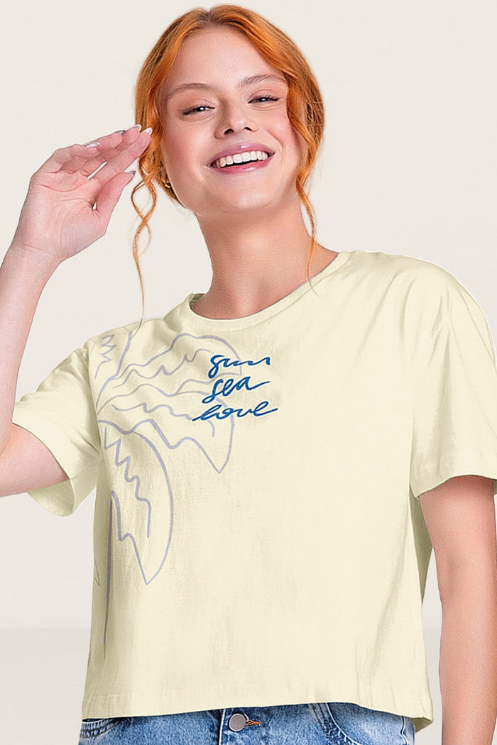 Blusa palmeira em meia malha