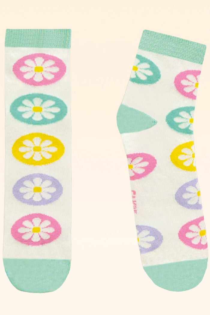 Meia cano curto flores