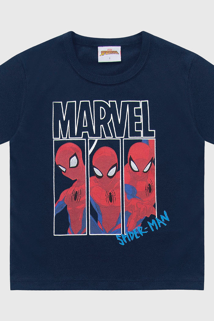 Camiseta do homem-aranha com silk relevo 3D