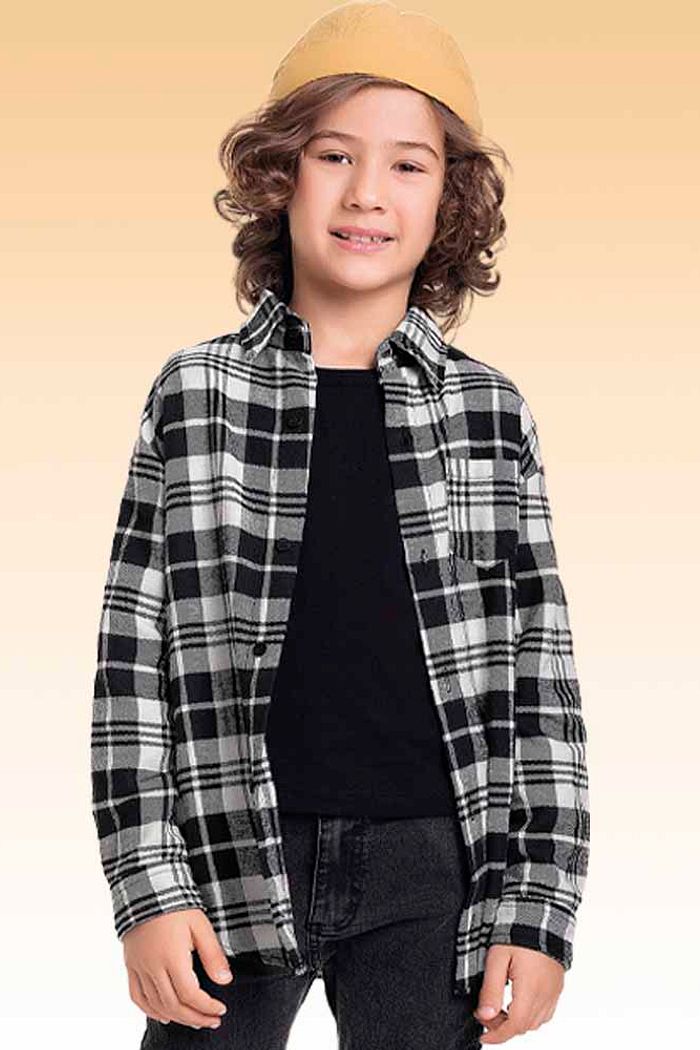 Camisa manga longa em tecido xadrez Joy Zelo