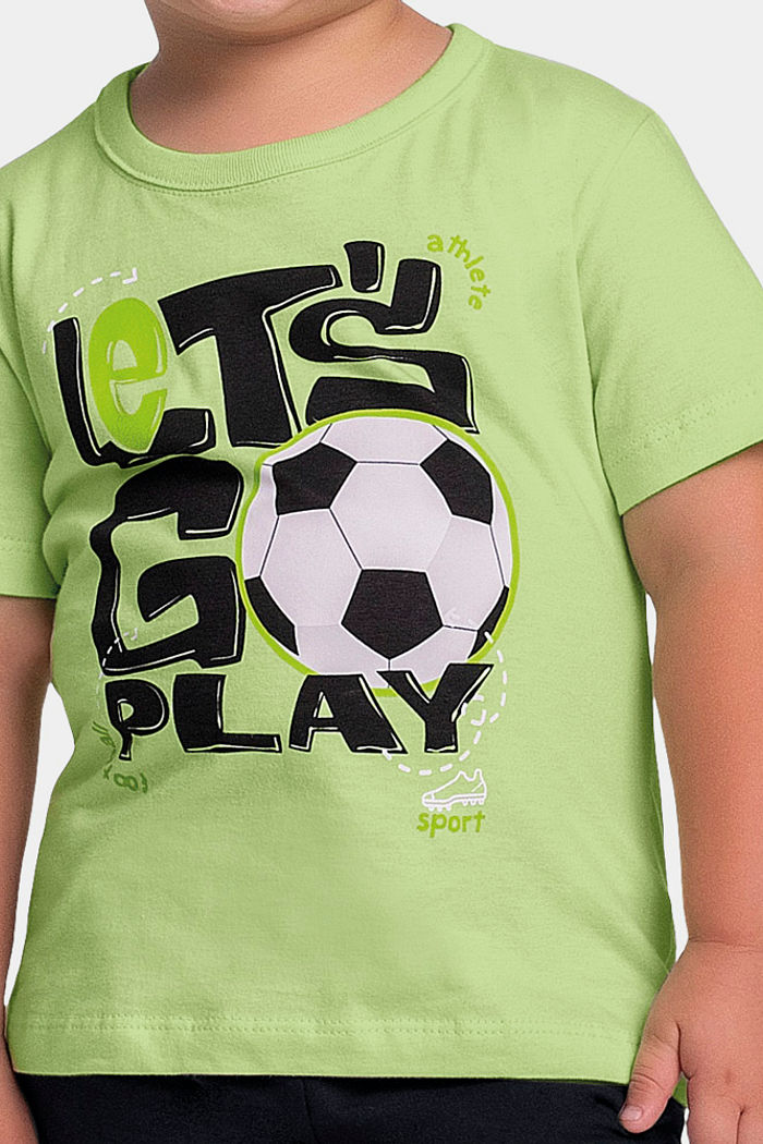 Conjunto camiseta futebol e bermuda em moletinho