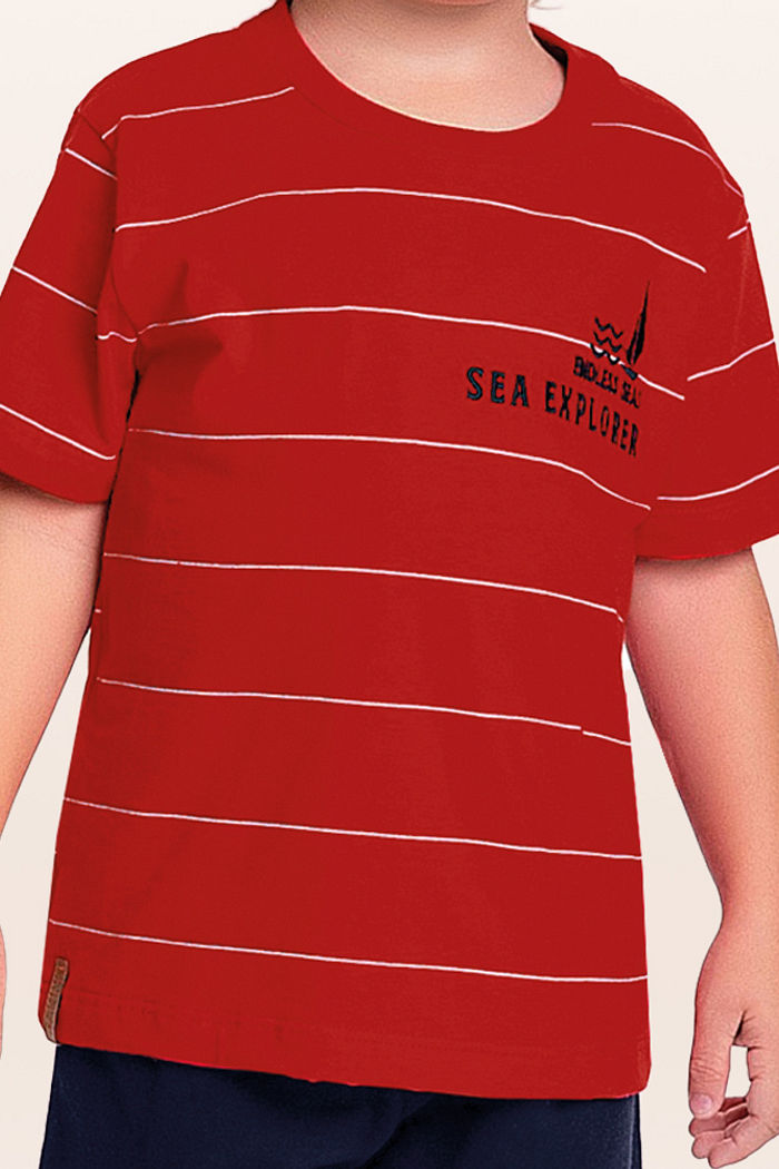 Camiseta em meia malha náutico