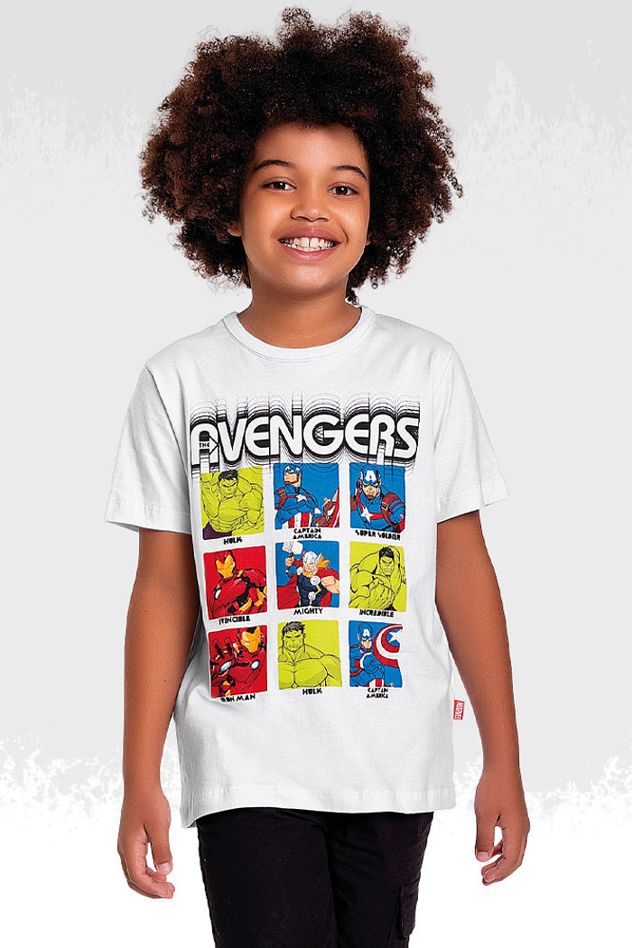 Camiseta vingadores em meia malha