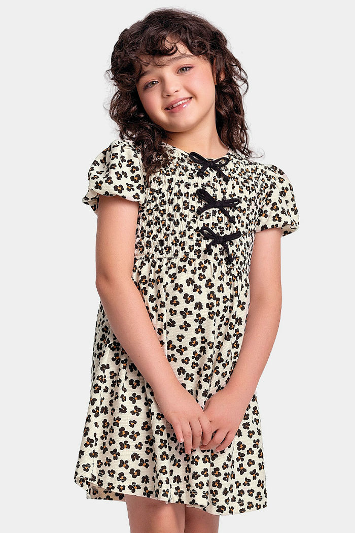 Vestido em malha florence animal print com lastex