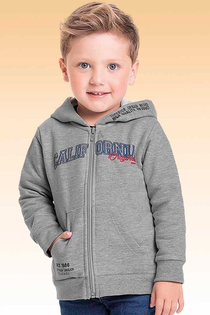 Jaqueta com capuz em moletom