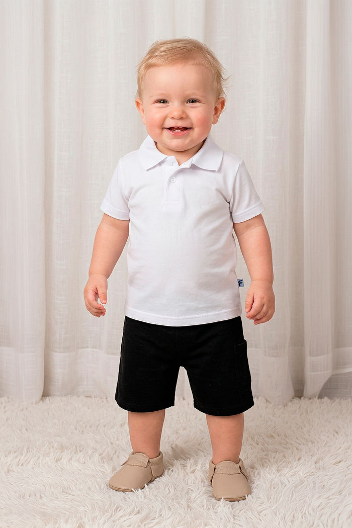 Camisa polo em meia malha