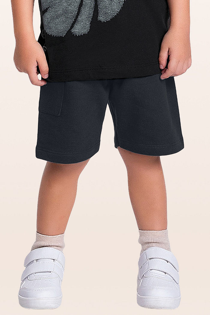 Bermuda em moletinho com elástico e bolso