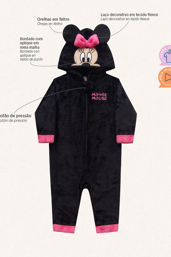 Kigurumi Minnie em fleece