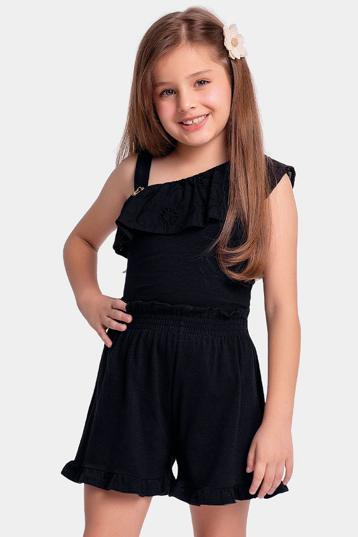 Conjunto regata e short com babado