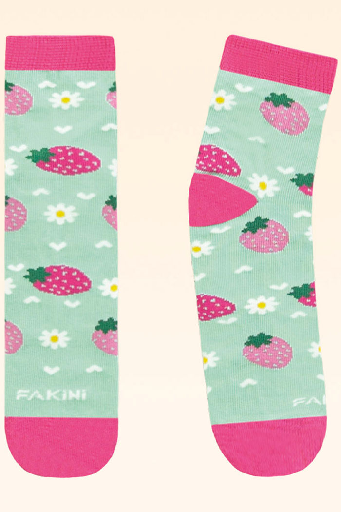 Meia cano curto morango