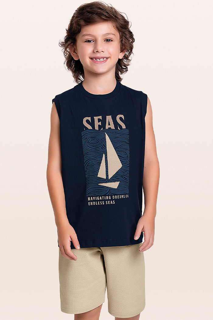 Conjunto regata e bermuda náutico