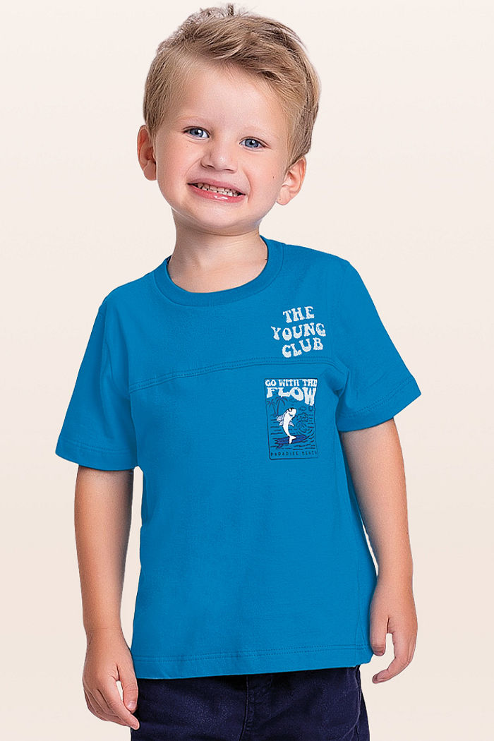 Camiseta em meia malha tubarão