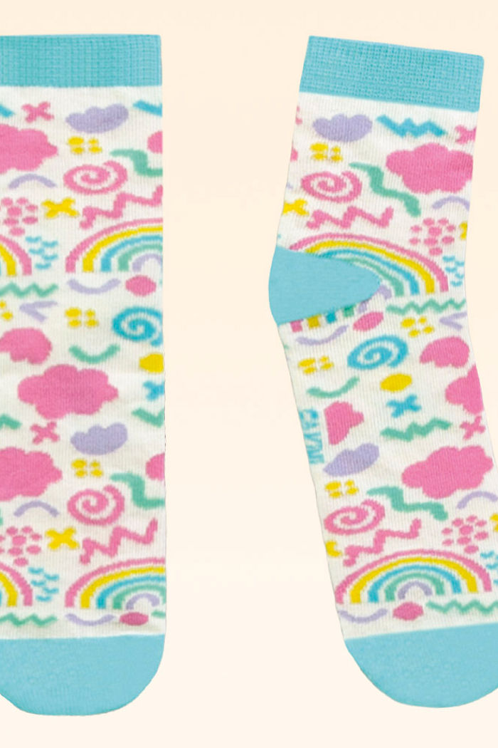 Meia cano curto rainbow