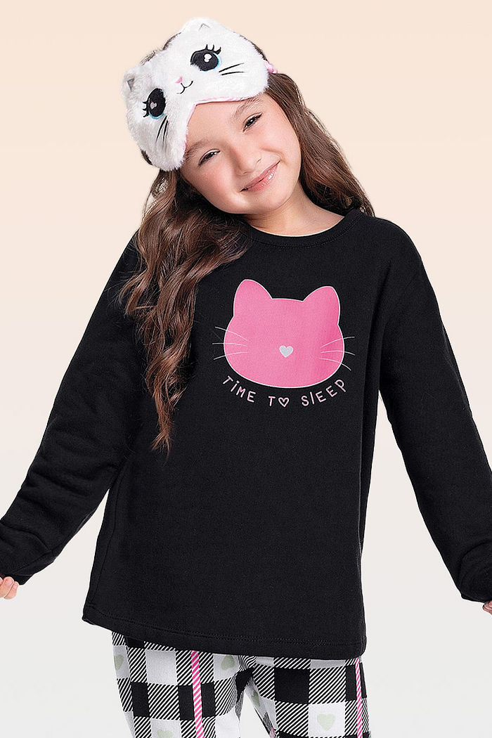 Conjunto pijama blusão e calça em moletom