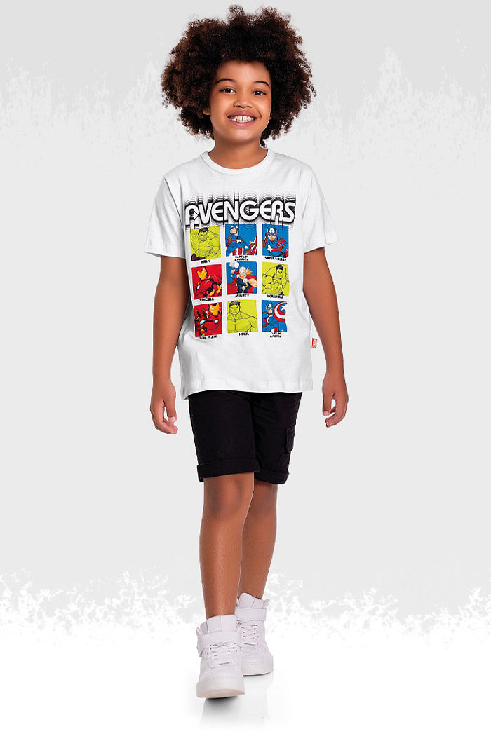 Camiseta vingadores em meia malha
