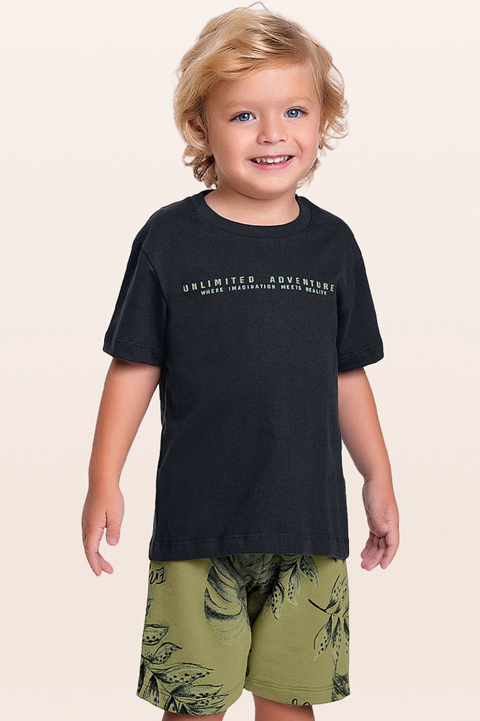 Conjunto camiseta e bermuda unlimited adventure