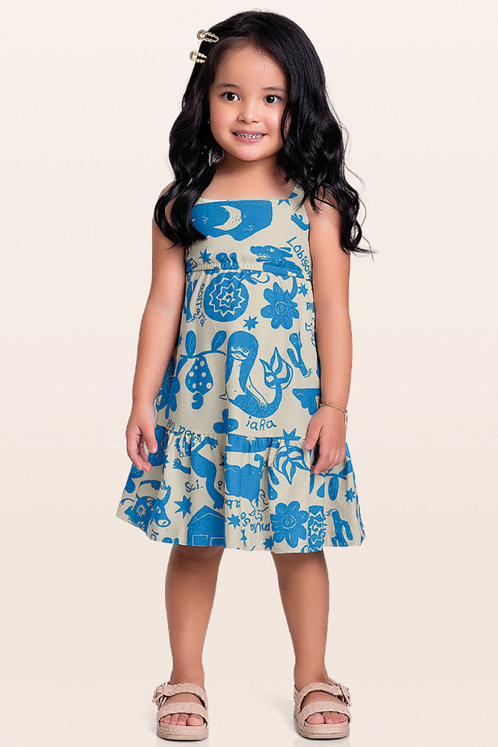 Vestido em malha florence folclore