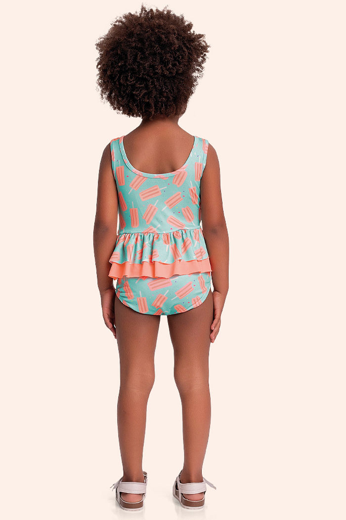 Maiô com estampa sublimada e forro em cotton poliéster