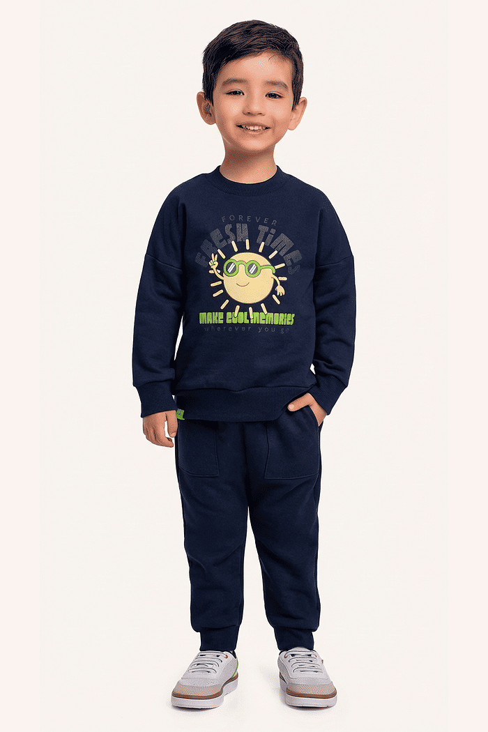 Conjunto blusão e calça em moletom fresh times