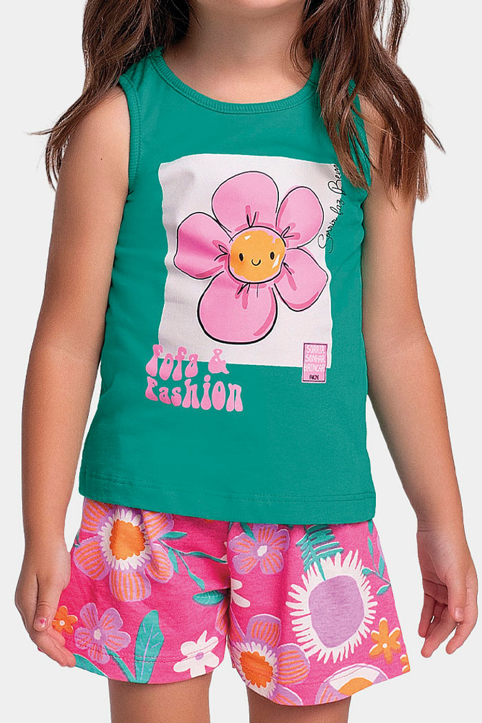 Conjunto regata e short de flor