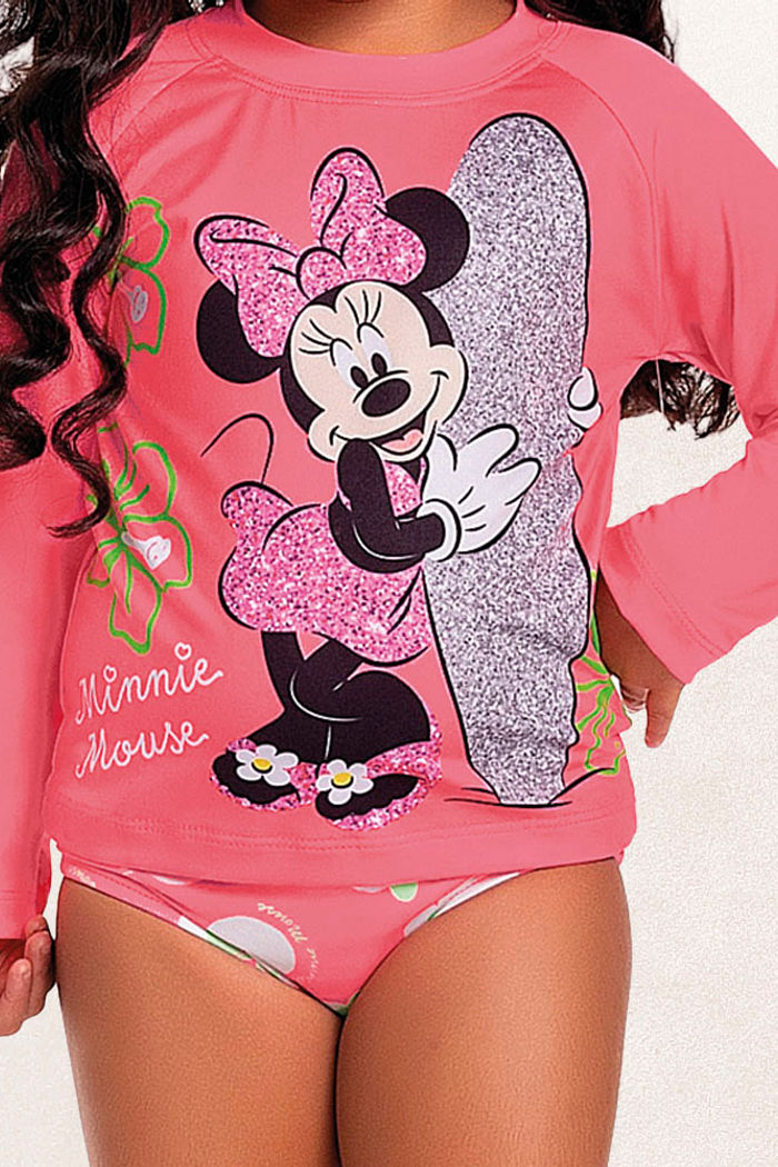 Conjunto blusa manga longa e calcinha minnie