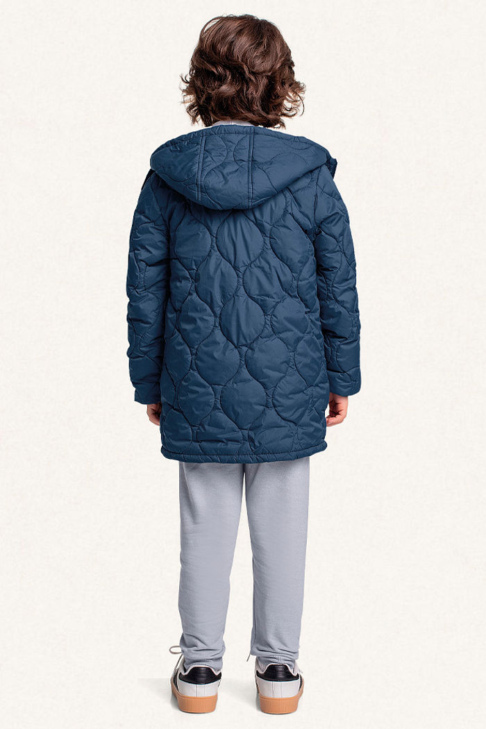 Jaqueta puffer com capuz forrado com pelo